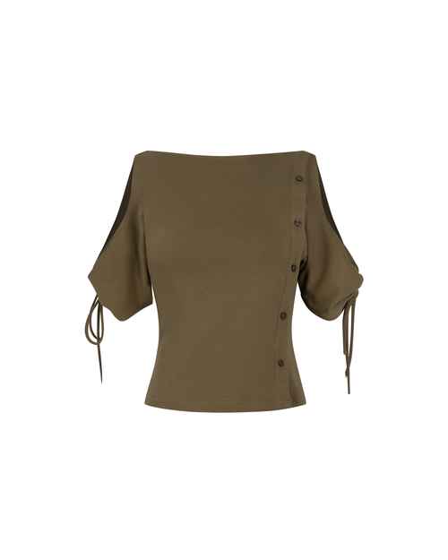 Cowl Back Top [Olive Brown]