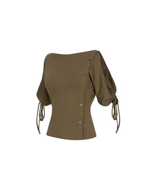Cowl Back Top [Olive Brown]