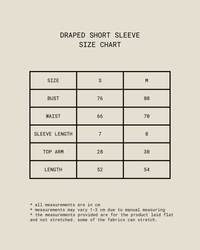 DRAPED SHORT SLEEVE [ LIGHT GREY ]