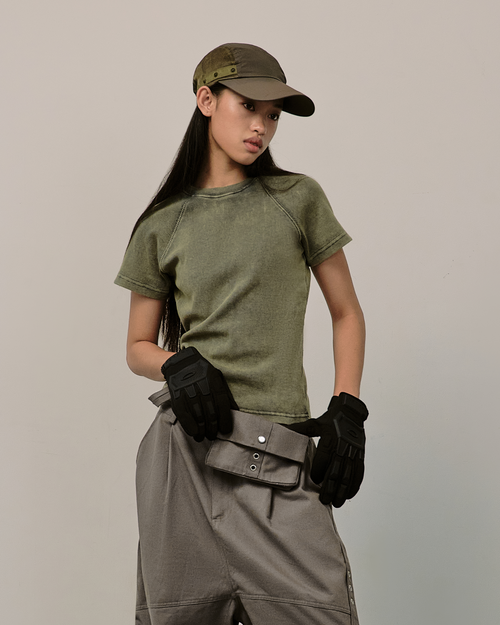 B Washed Tee [Army Green]