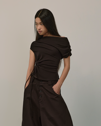 GATHERED TOP [ BLACK ]