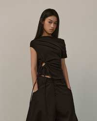 GATHERED TOP [ BLACK ]